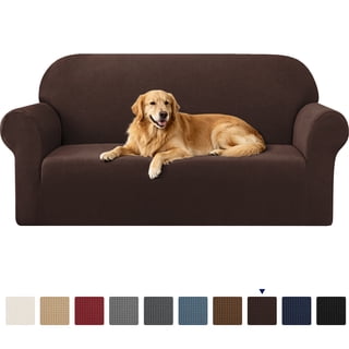 Subrtex 1 Piece Stretch Jacquard Couch Cover, Sofa Slipcover for 3 Cushion Couch, Machine Washable Furniture Protector(Sofa, Chocolate)
