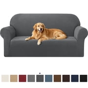 Subrtex 1 Piece Stretch Jacquard Couch Cover, Sofa Slipcover for 3 Cushion Couch, Machine Washable Furniture Protector (Sofa, Gray)