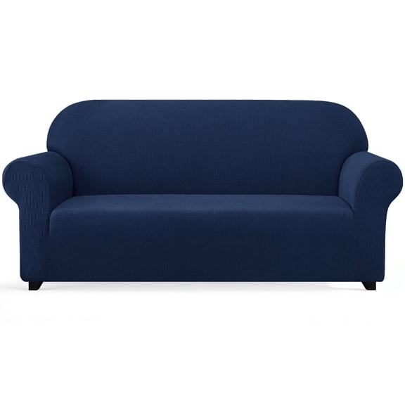 Subrtex 1 Piece Stretch Jacquard Couch Cover, Sofa Slipcover for 3 Cushion Couch, Machine Washable Furniture Protector (Sofa, Navy)