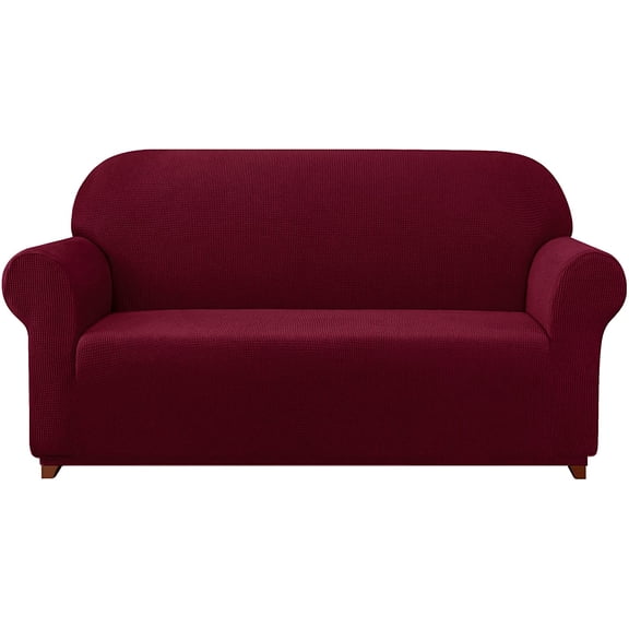Subrtex 1-Piece Stretch Sofa Slipcover Non Slip Couch Cover (Sofa, Wine)