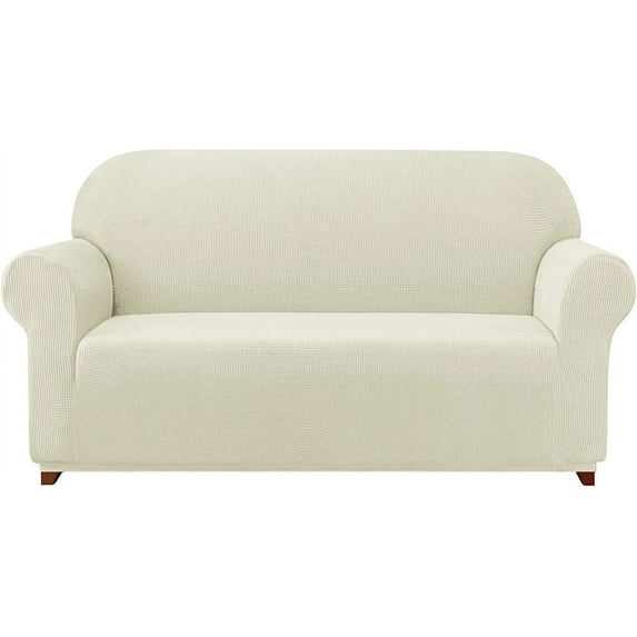 Subrtex 1-Piece Stretch Sofa Slipcover Non Slip Couch Cover (XL-Sofa, Ivory)