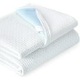 thumbnail image 1 of Subrtex 2 Inch Removable Cooling Mattress Topper Cover (Only Cover) with Adjustable Straps and Zipper (XL, White), 1 of 6