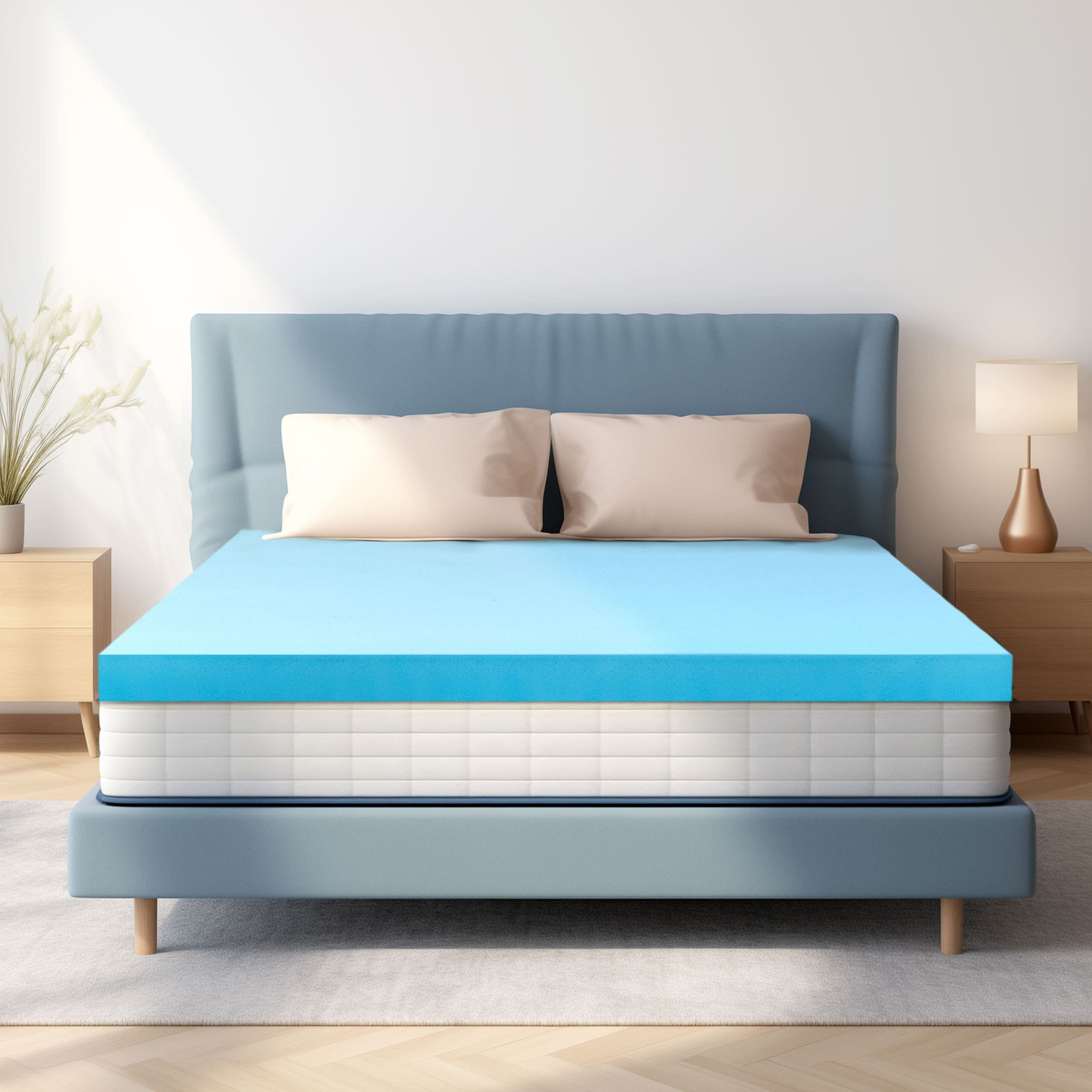 Subrtex 2" Mattress Topper King, Cooling Gel Memory Foam Mattress Topper
