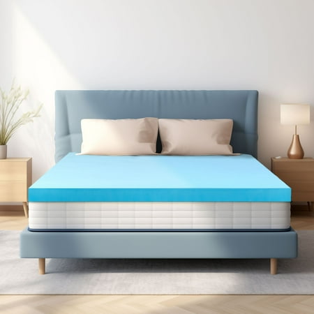 Subrtex 2" Mattress Topper Twin, Cooling Gel Memory Foam Mattress Topper
