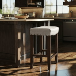 Boraam Kyoto 29in. High Back Swivel Wood Bar Stool Cherry Finish Walmart