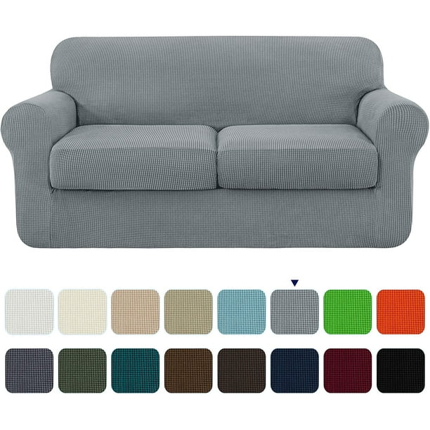 Subrtex 3Piece High Spandex Textured Grid Sofa Slipcover, Separate