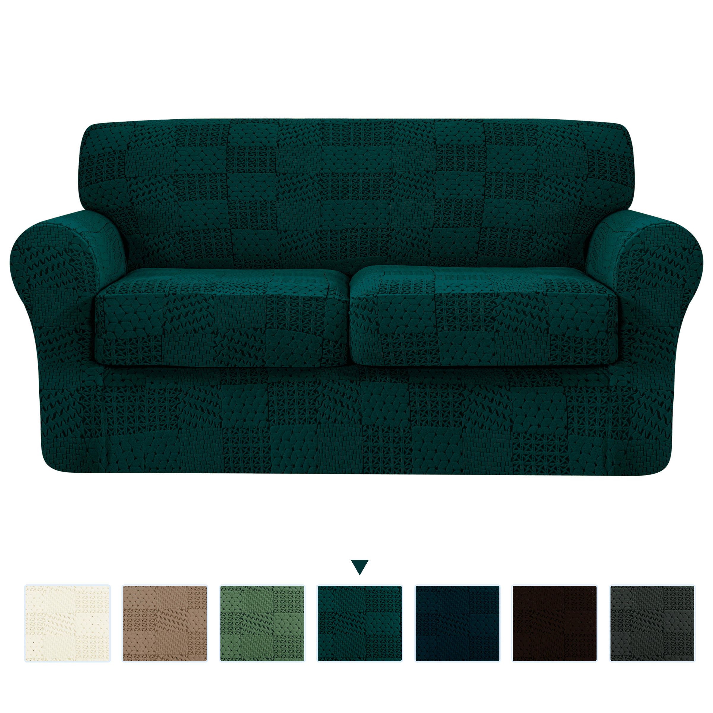 Subrtex 3Piece Stretch Patchwork Pattern Sofa Cover Slipcover