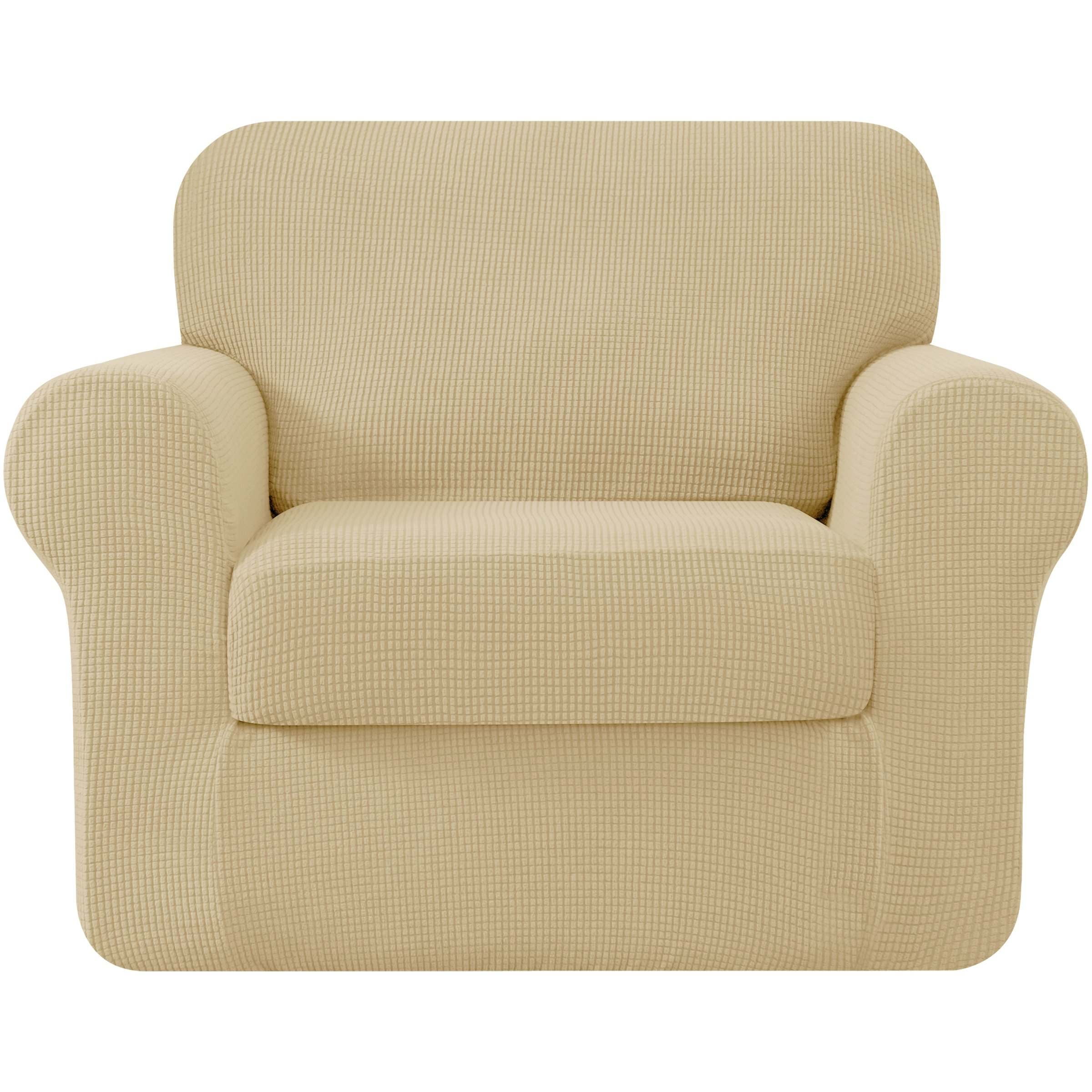 Subrtex 3-Piece Stretch Sofa Slipcover Sets with Backrest Cushion Cover ...