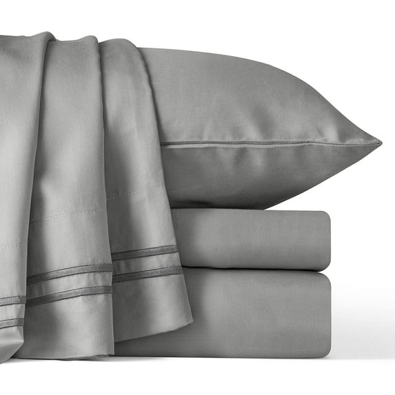 Subrtex 300 Thread Count 3-Pack Sheet Set Soft and Wrinkle Resistant(Twin, Light Gray)