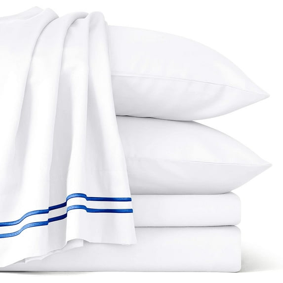 Subrtex 300 Thread Count 4-Pack Sheet Set Soft and Wrinkle Resistant(King, White)
