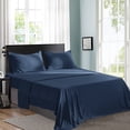 thumbnail image 1 of Subrtex 4-Piece Basic Bed Sheets Set, Deep Pocket Bedding Essentials for Home Bedroom, Hotel, Travel and Hospital (Full, Navy), 1 of 9