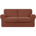 thumbnail image 1 of Subrtex 5-Piece Stretch Sofa Slipcover Sets with 2 Backrest Cushion Covers and 2 Seat Cushion Covers (Loveseat, Brick), 1 of 8