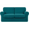thumbnail image 1 of Subrtex 5-Piece Stretch Sofa Slipcover Sets with 2 Backrest Cushion Covers and 2 Seat Cushion Covers (Loveseat, Teal), 1 of 8