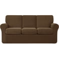 thumbnail image 1 of Subrtex 7-Piece Stretch Sofa Slipcover Sets with 3 Backrest Cushion Covers and 3 Seat Cushion Covers (Sofa, Coffee), 1 of 8