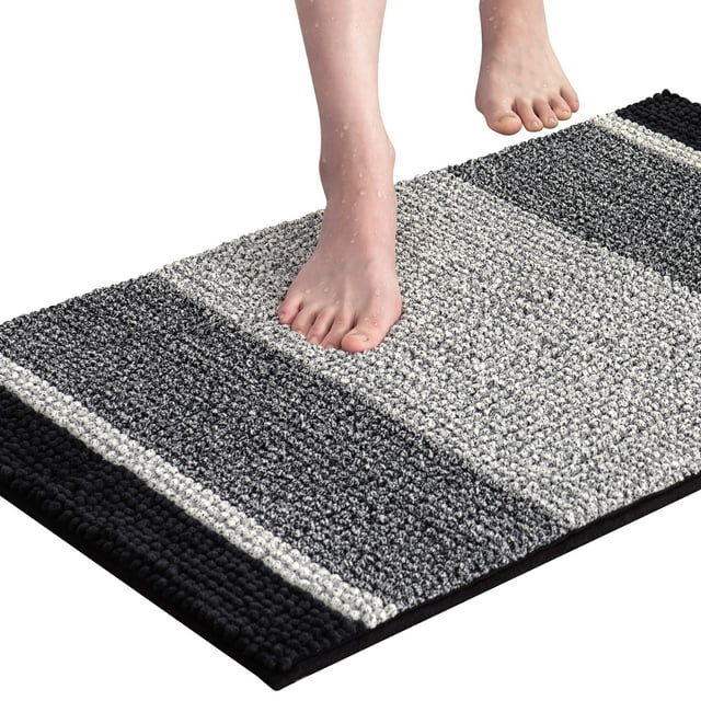 Subrtex Bathroom Rugs Chenille Plush Bath Mat Water Absorbent ,20"x32