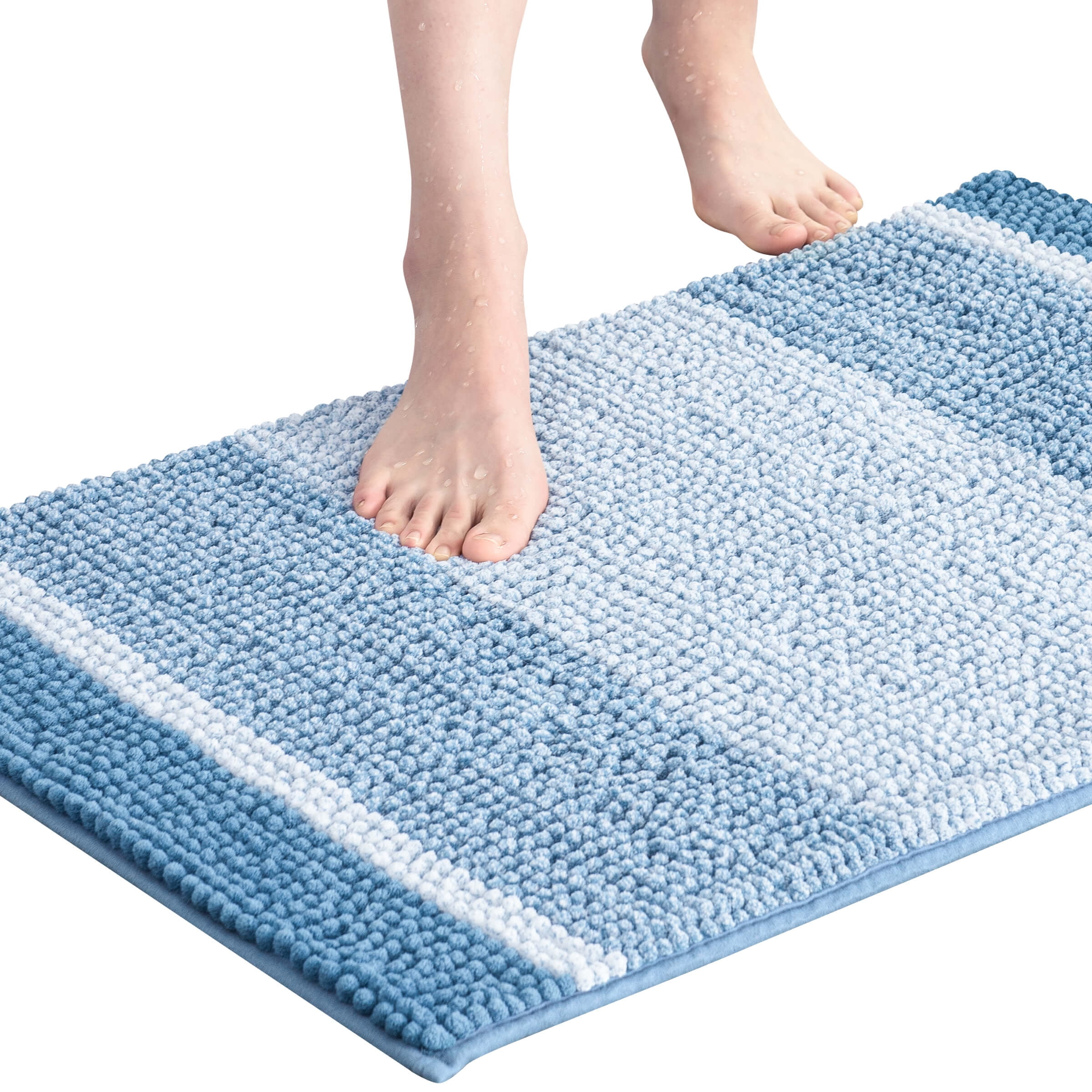 Subrtex Bathroom Rugs Chenille Plush Bath Mat Water Absorbent ,20"x32
