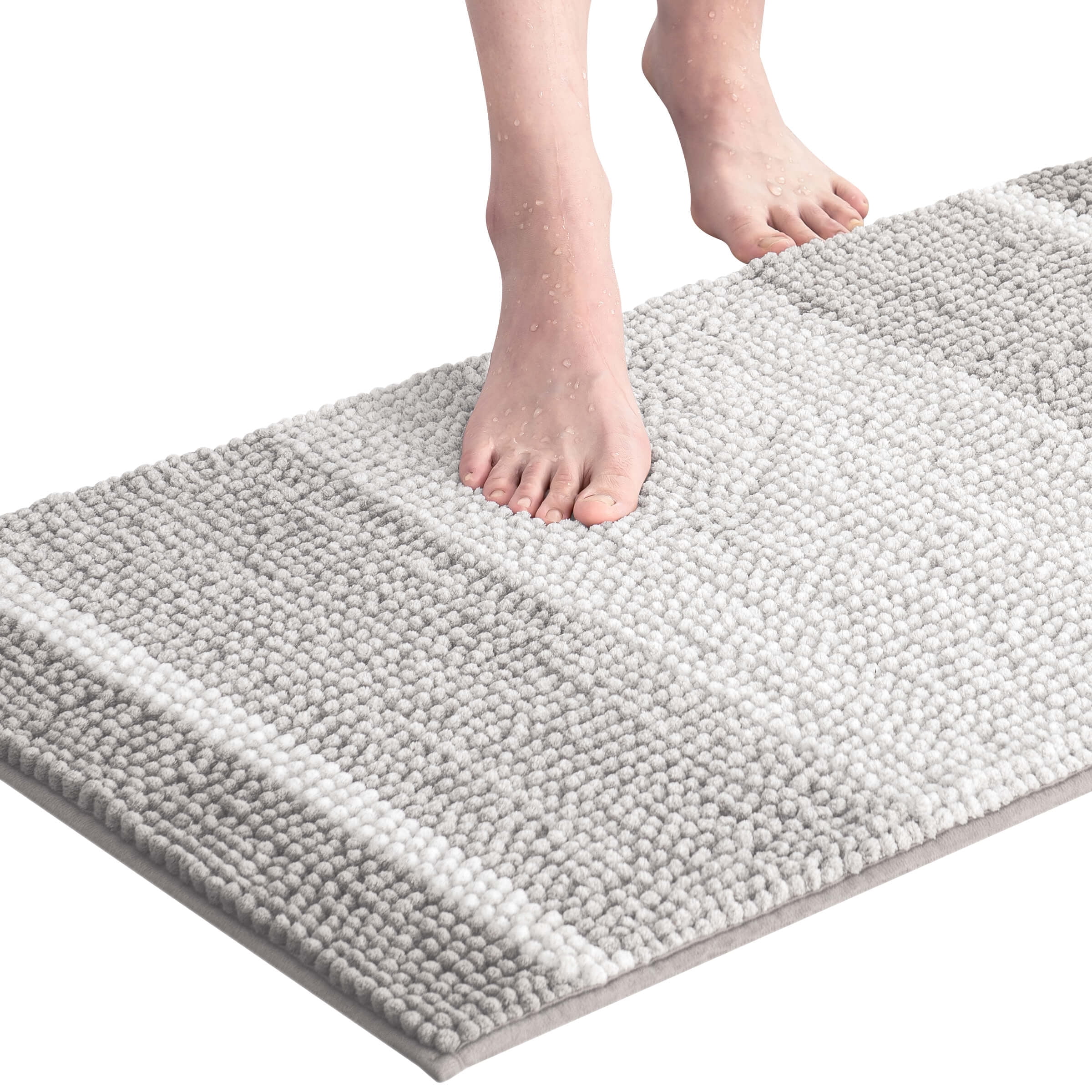 Subrtex Bathroom Rugs Chenille Plush Bath Mat Water Absorbent ,20