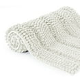 thumbnail image 1 of Subrtex Bathroom Rugs Non-Slip Chenille Soft Striped Plush Bath Mat (Ivory, 18"x48"), 1 of 8