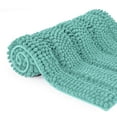 thumbnail image 1 of Subrtex Bathroom Rugs Non-Slip Chenille Soft Striped Plush Bath Mat (Light Green, 18"x48"), 1 of 8