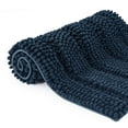 thumbnail image 1 of Subrtex Bathroom Rugs Non-Slip Chenille Soft Striped Plush Bath Mat (Navy, 16"x24"), 1 of 8