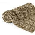 thumbnail image 1 of Subrtex Bathroom Rugs Non-Slip Chenille Soft Striped Plush Bath Mat (Sand, 16"x24"), 1 of 8