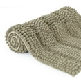 thumbnail image 1 of Subrtex Bathroom Rugs Non-Slip Chenille Soft Striped Plush Bath Mat (Taupe Brown, 24"x60"), 1 of 8
