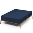 thumbnail image 1 of Subrtex Bed Sheets Wrinkle Resistant Premium Microfiber Deep Pocket Fitted Sheet, Navy, King, 1 of 7