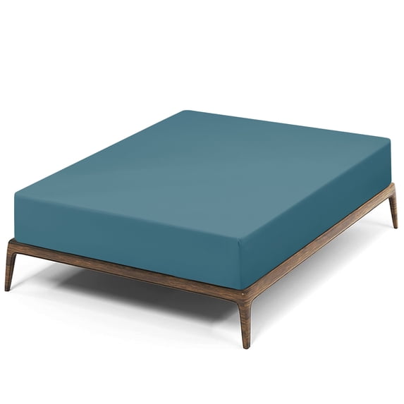 Subrtex Bed Sheets Wrinkle Resistant Premium Microfiber Deep Pocket Fitted Sheet, Peacock Blue, King