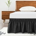 thumbnail image 1 of Subrtex Bed Skirt Wrap-Around Dust Ruffle Elastic 16 Inch Bed Cover, King, Black, 1 of 8