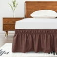 thumbnail image 1 of Subrtex Bed Skirt Wrap-Around Dust Ruffle Elastic 16 Inch Bed Cover, King, Chocolate, 1 of 8