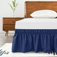 thumbnail image 1 of Subrtex Bed Skirt Wrap-Around Dust Ruffle Elastic 16 Inch Bed Cover, Queen, Navy, 1 of 8