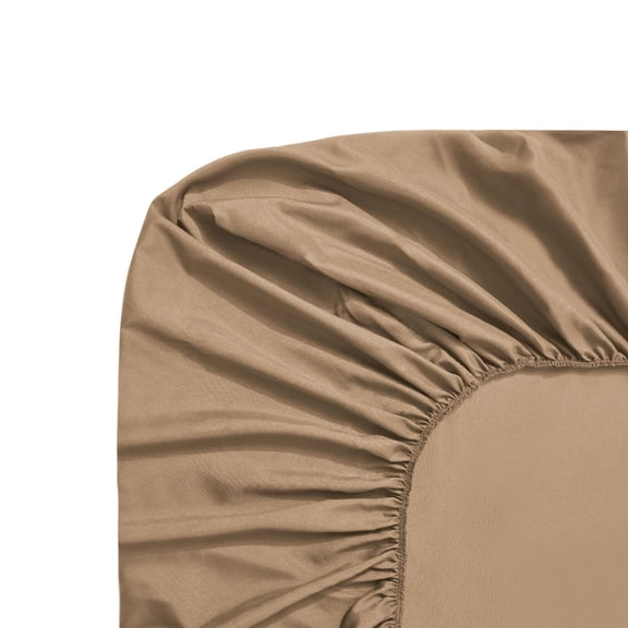 Subrtex Bedding Fitted Sheet Premium Microfiber?Breathable?Soft - Wrinkle, Fade & Stain Resistant Mattress Cover (Queen, Sand)
