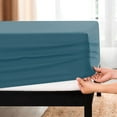thumbnail image 1 of Subrtex Bedding Fitted Sheet Stain Resistant Soft Brushed Microfiber Single 1 Fitted Sheet for Mattress (Queen, Peacock Blue), 1 of 6