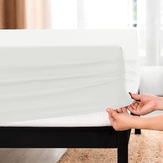Subrtex Bedding Fitted Sheet Stain Resistant Soft Brushed Microfiber Single 1 Fitted Sheet for Mattress (Twin, White)