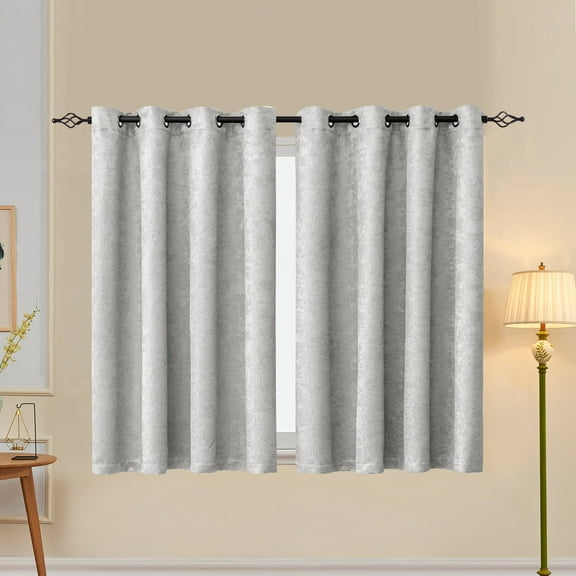 Subrtex Blackout Curtains 2 Panels Room Darkening Grommet Drapes, Greyish White, 52"x 63"