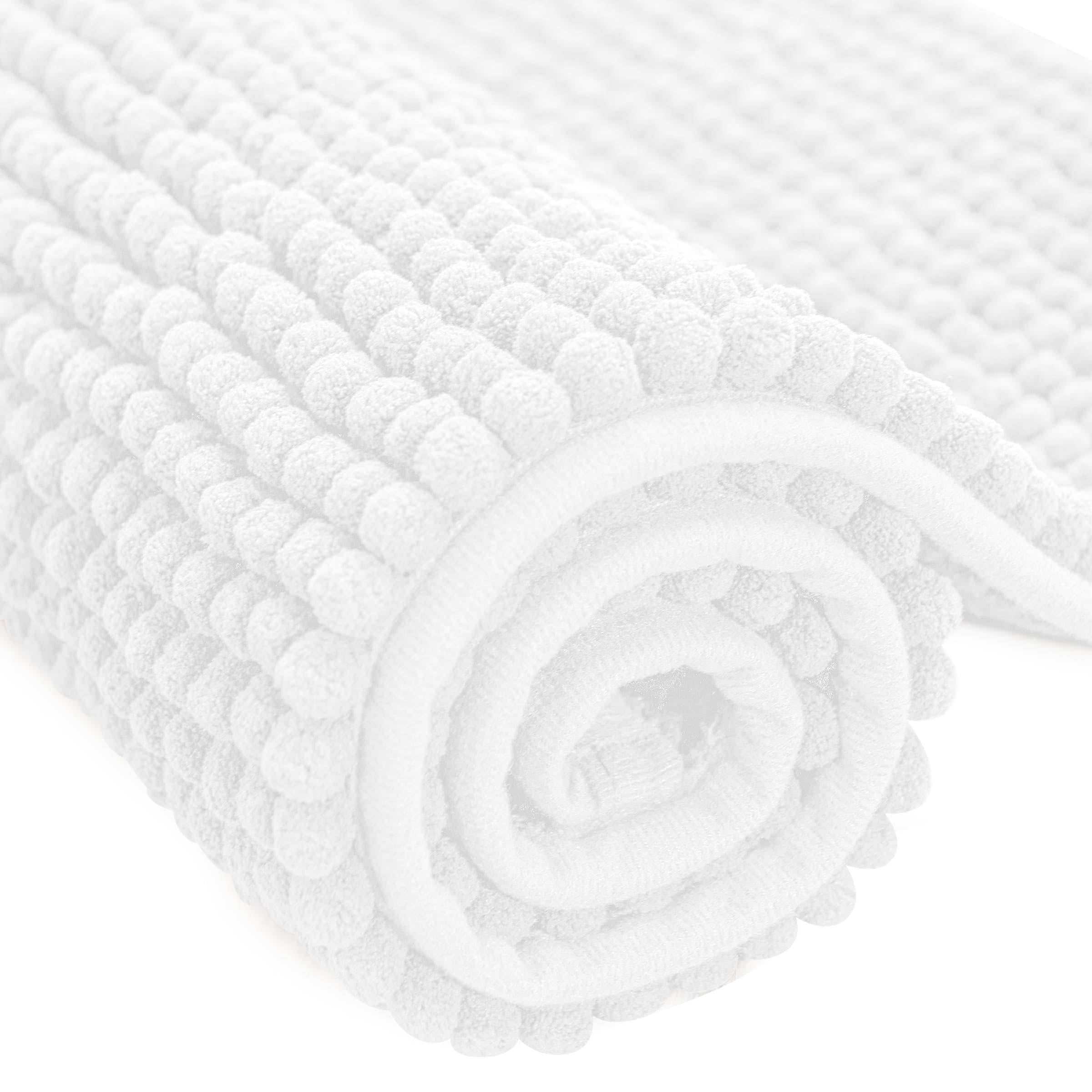 Subrtex Chenille Bathroom Rugs Soft NonSlip Super Water Absorbing