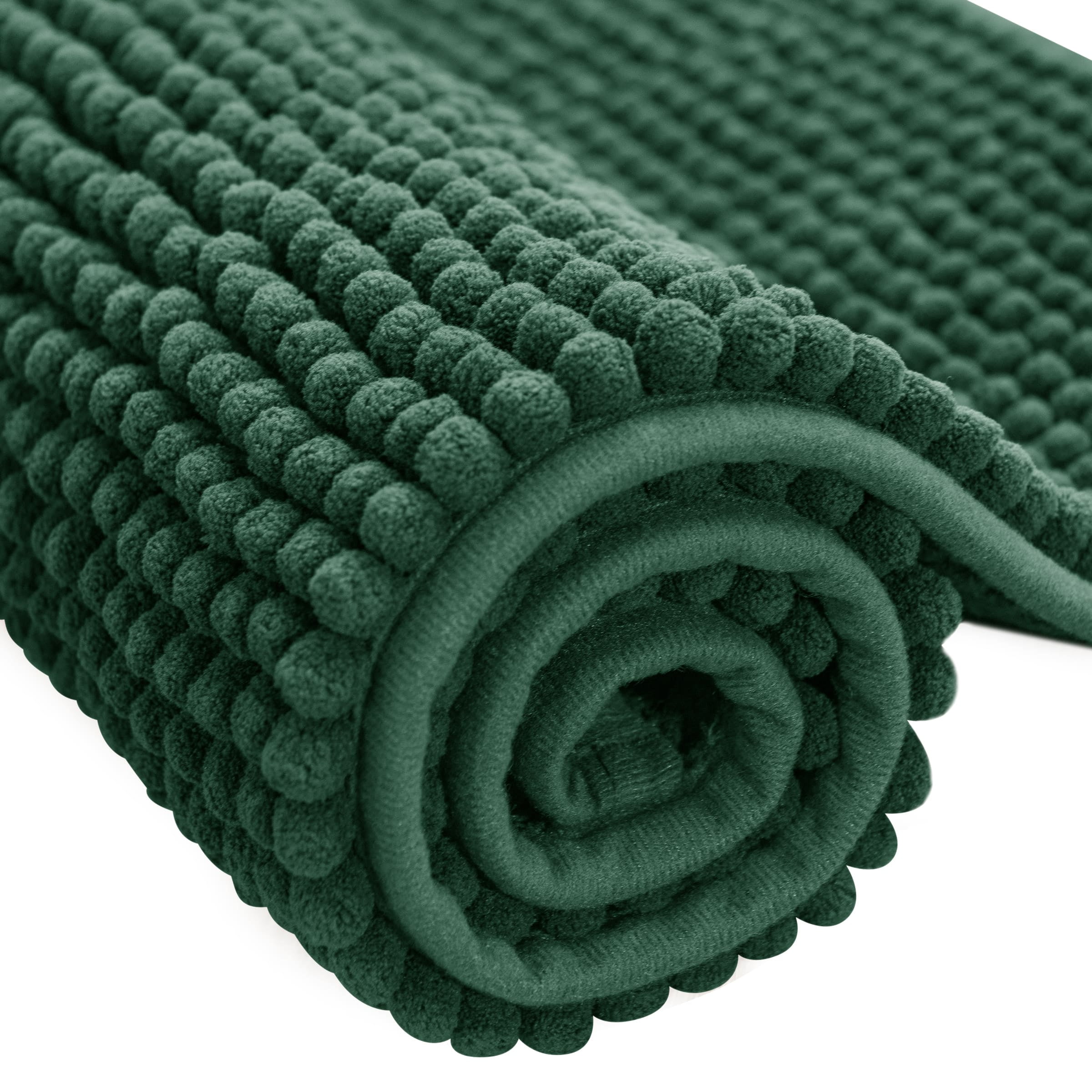 Subrtex Chenille Bathroom Rugs Soft Non-Slip Super Water Absorbing Shower Mats, 20"x32", Celadon
