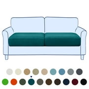Subrtex Cushion Covers Separate Seat Stretch Textured Grid (2PCS, Teal)