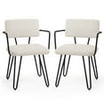thumbnail image 1 of Subrtex Dining Chairs Set of 2, Modern Dining Room Chairs with Metal Arms, Off-White, 1 of 8
