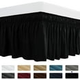 thumbnail image 1 of Subrtex Easy Fit Dust Ruffle, Wrap around Bed Skirts with Long Tailored Drop (Full, Black), 1 of 7
