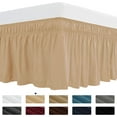 thumbnail image 1 of Subrtex Easy Fit Dust Ruffle, Wrap around Bed Skirts with Long Tailored Drop(Queen, Khaki), 1 of 7