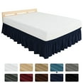 thumbnail image 1 of Subrtex Elastic Wrap Around Bed Skirt Dust Ruffle Smooth Soft Bed Frame Cover 15-inch Drop (Queen, Navy), 1 of 6
