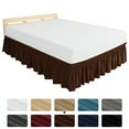 thumbnail image 1 of Subrtex Elastic Wrap Around Bed Skirt Dust Ruffle Smooth Soft Bed Frame Cover 15-inch Drop (Twin, Chocolate), 1 of 6