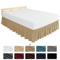 thumbnail image 1 of Subrtex Elastic Wrap Around Bed Skirt Dust Ruffle Smooth Soft Bed Frame Cover 15-inch Drop (Twin, Sand), 1 of 6