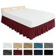thumbnail image 1 of Subrtex Elastic Wrap Around Bed Skirt Dust Ruffle Smooth Soft Bed Frame Cover 15-inch Drop (Twin, Wine), 1 of 6