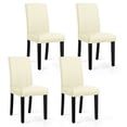 thumbnail image 1 of Subrtex Faux Leather Indoor Dining Chair Set of 4, Modern Mid-Century Chairs for Home, Ivory, 1 of 8