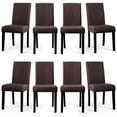 thumbnail image 1 of Subrtex Faux Leather Indoor Dining Chair Set of 8, Modern Mid-Century Chairs for Home, Brown, 1 of 8