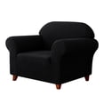 thumbnail image 1 of Subrtex Full Protection Perfect Fit Plaid Polyester Spandex Sofa Slipcovers, Black, 1 of 8