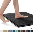 thumbnail image 1 of Subrtex Chenille Bathroom Rugs，Extra Soft and Non Slip Bath Mats，Thick Rubber Backing Washable Shower Rugs & Home Decor Accessories (Black,20"*32"), 1 of 7