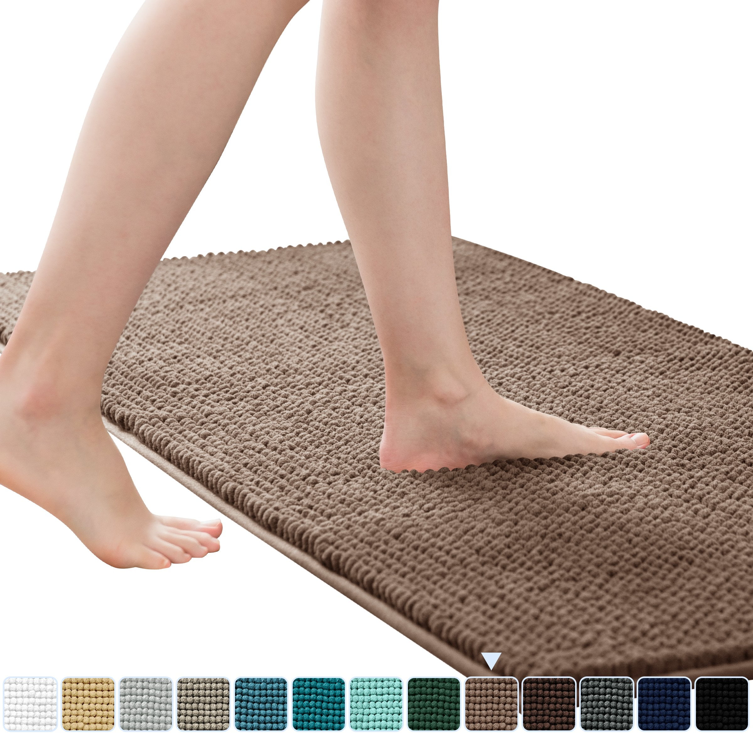 Subrtex Luxury Chenille Bathroom Rug Extra Soft and Absorbent Shaggy ...